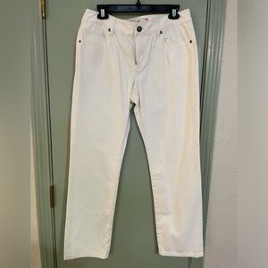 Cabi White 100% boyfriend jean #6072 size 4